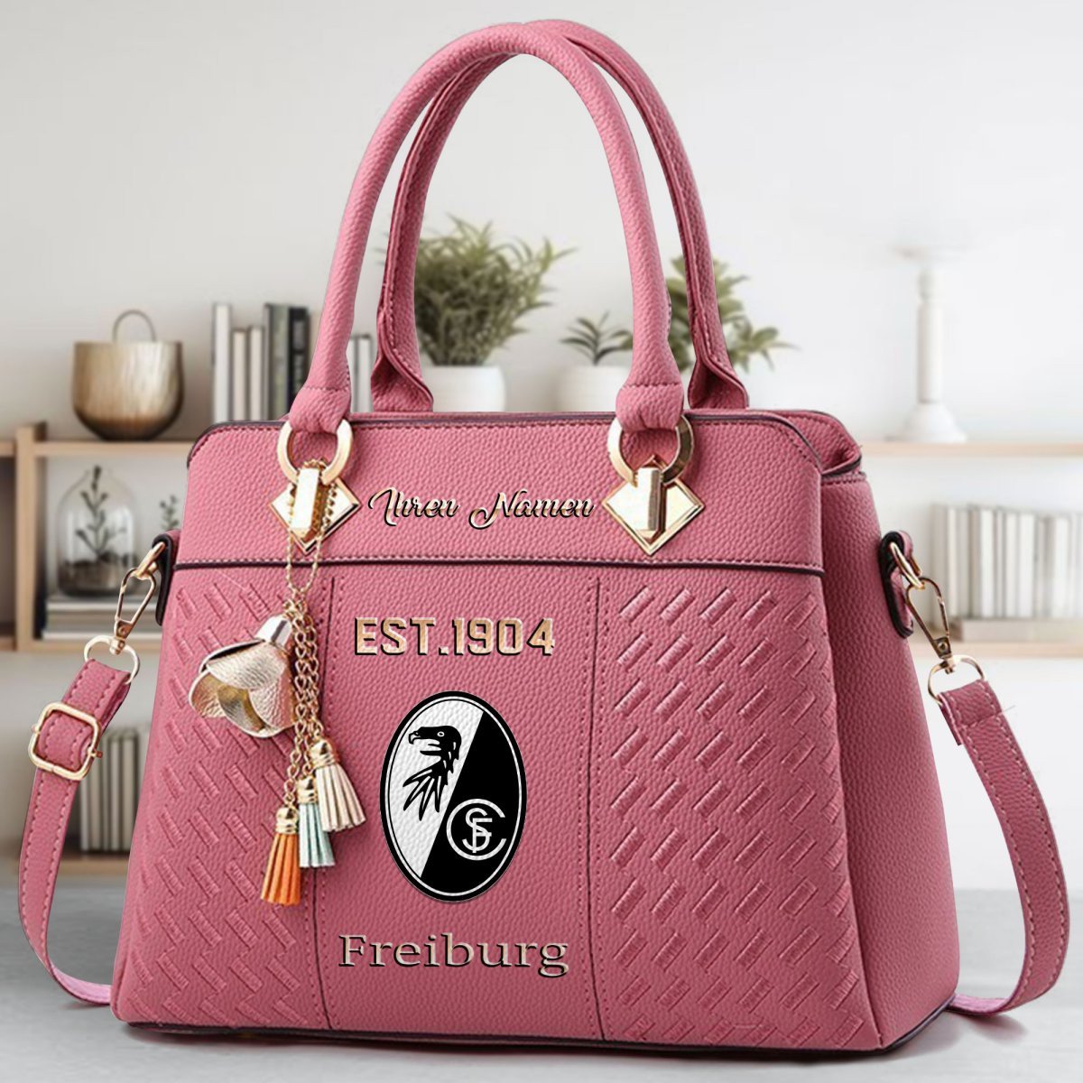 SC Freiburg Crossbody Zip Handbag With Tassel Custom Name For Women - Image 6