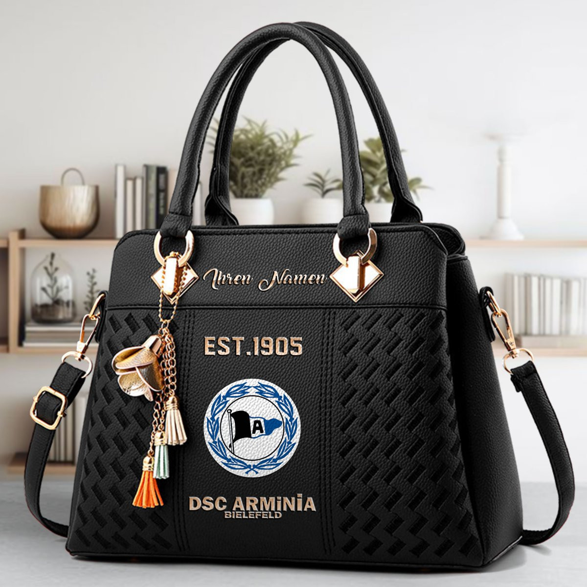 DSC Arminia Bielefeld Crossbody Zip Handbag With Tassel Custom Name For Women - Image 2