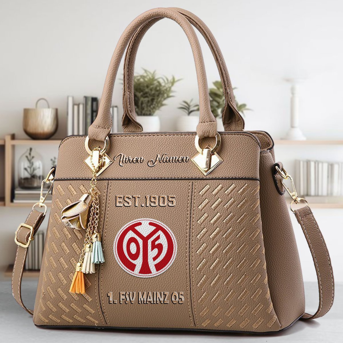 1. FSV Mainz 05 Crossbody Zip Handbag With Tassel Custom Name For Women - Image 4