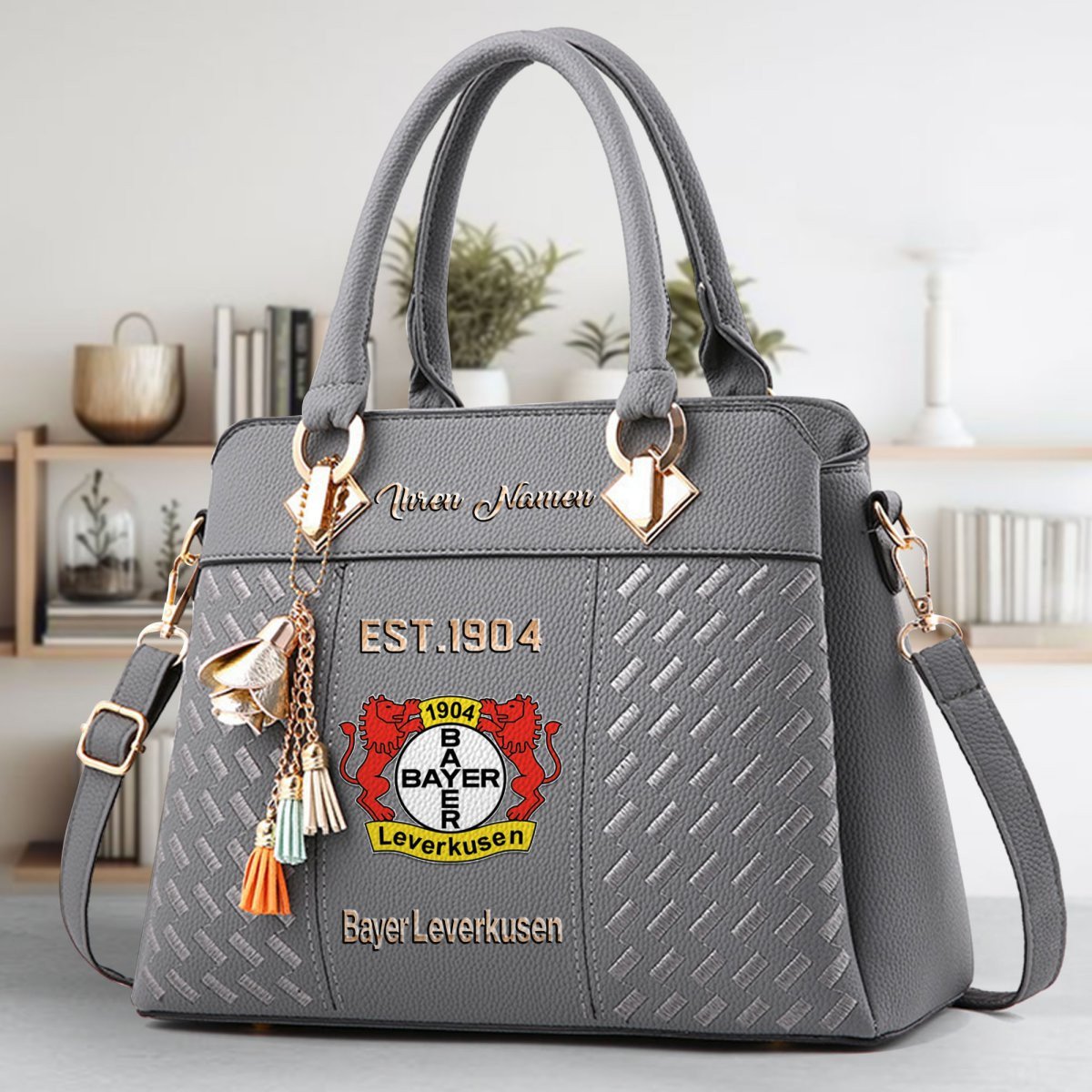 Bayer 04 Leverkusen Crossbody Zip Handbag With Tassel Custom Name For Women - Image 5