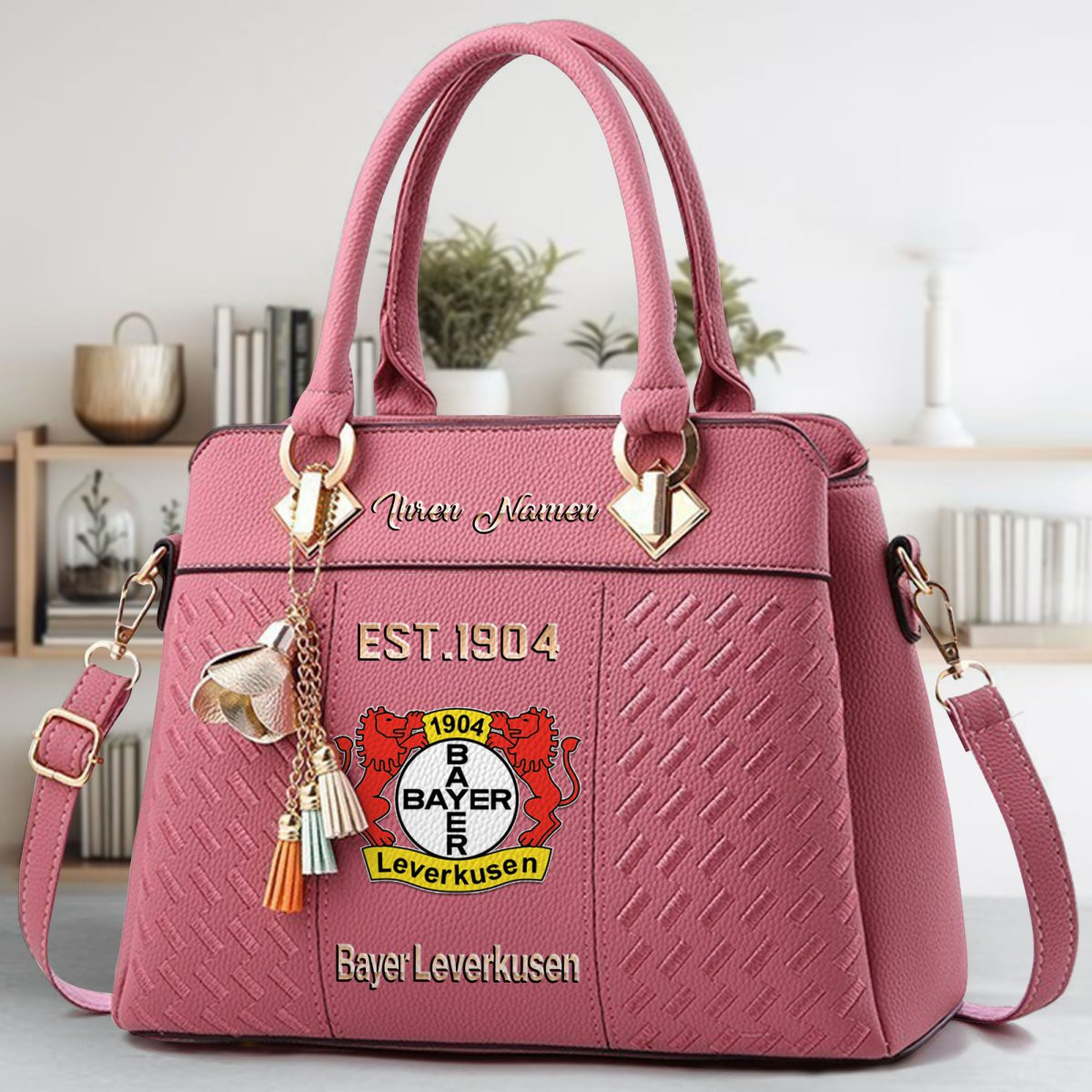 Bayer 04 Leverkusen Crossbody Zip Handbag With Tassel Custom Name For Women - Image 6