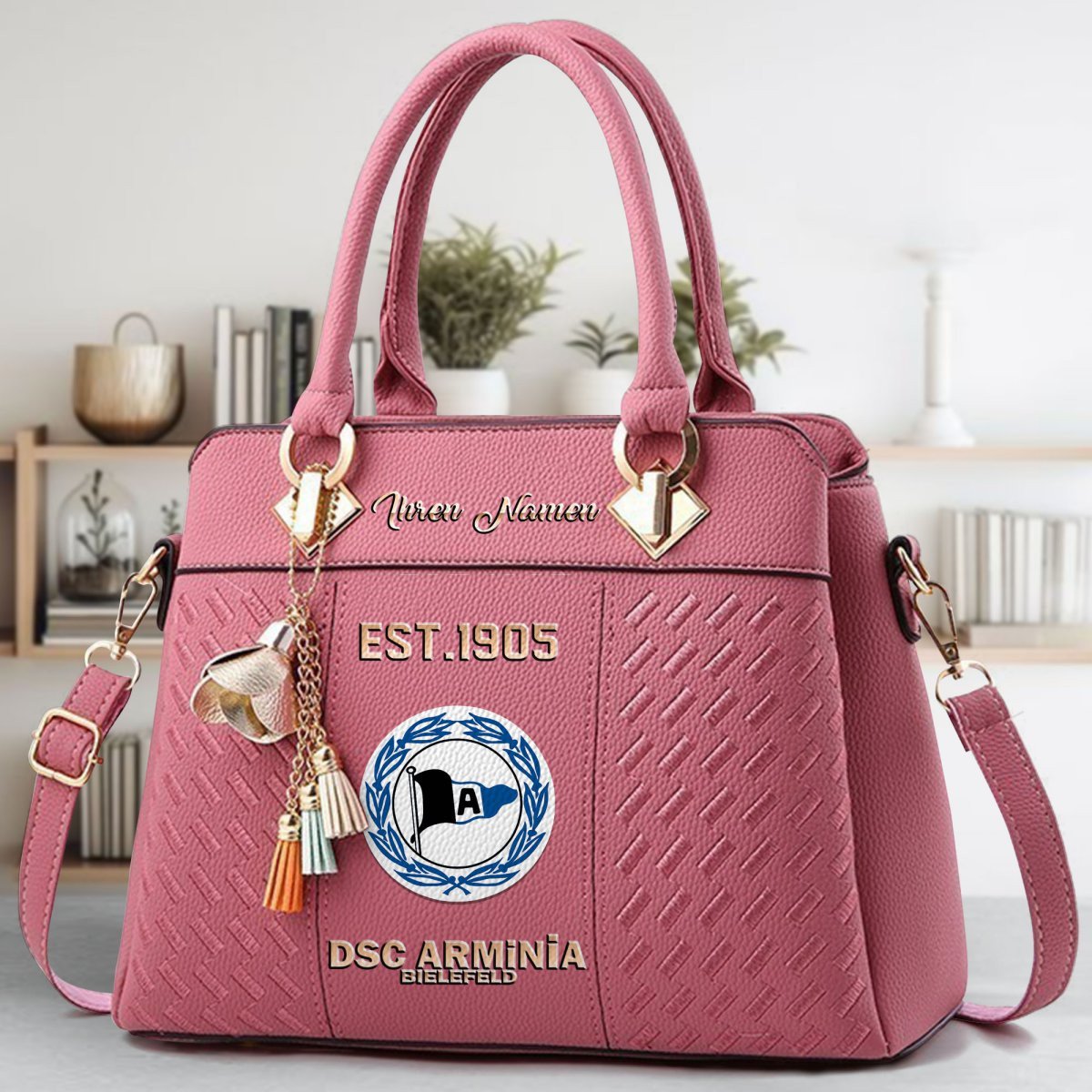 DSC Arminia Bielefeld Crossbody Zip Handbag With Tassel Custom Name For Women - Image 6
