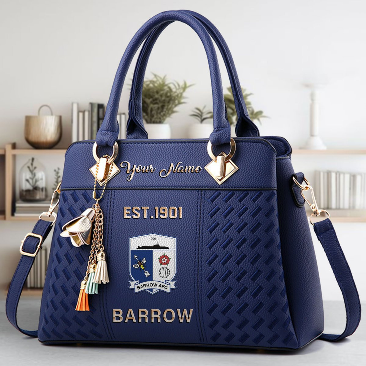 Barrow AFC Crossbody Zip Handbag With Tassel Custom Name For Women - Image 3