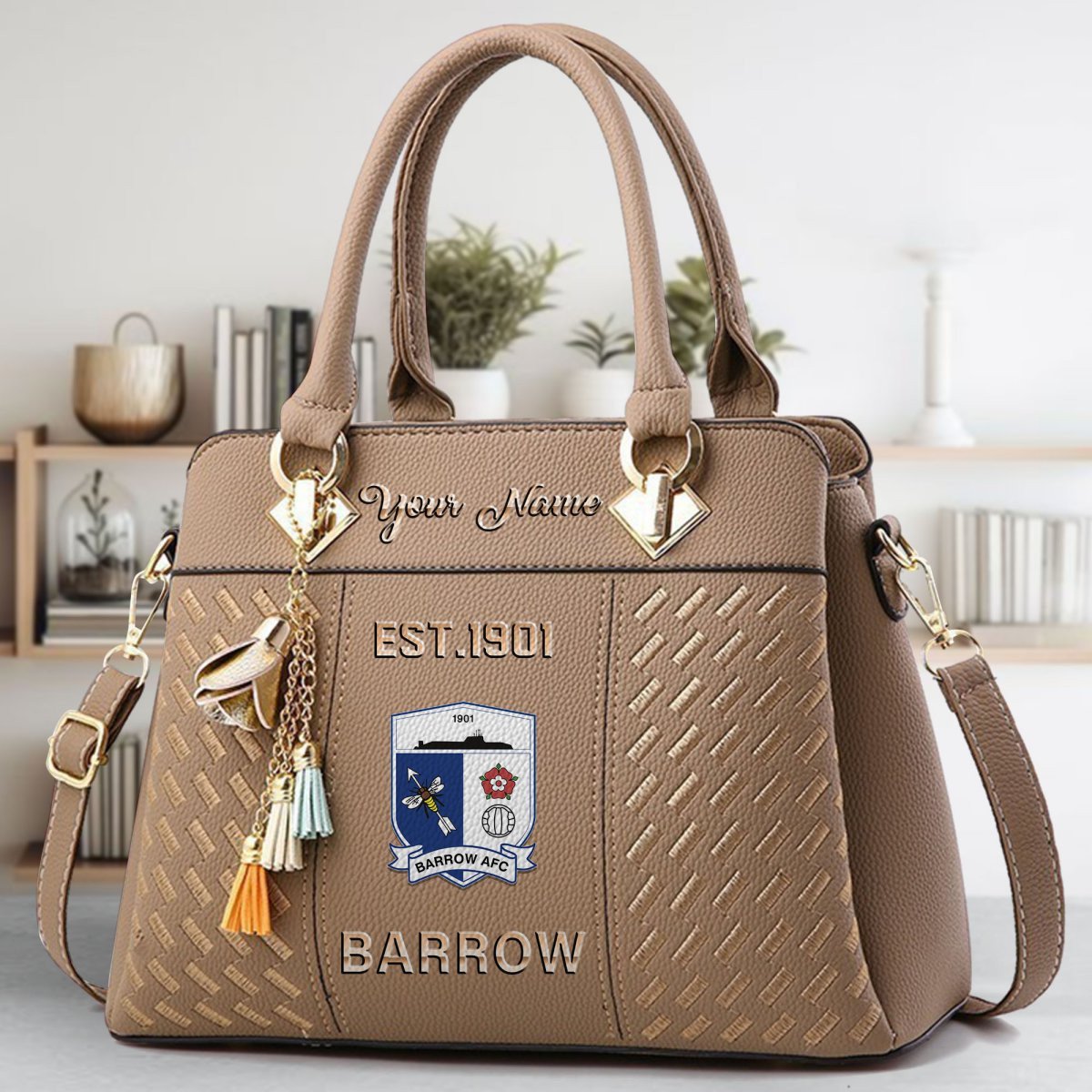Barrow AFC Crossbody Zip Handbag With Tassel Custom Name For Women - Image 4