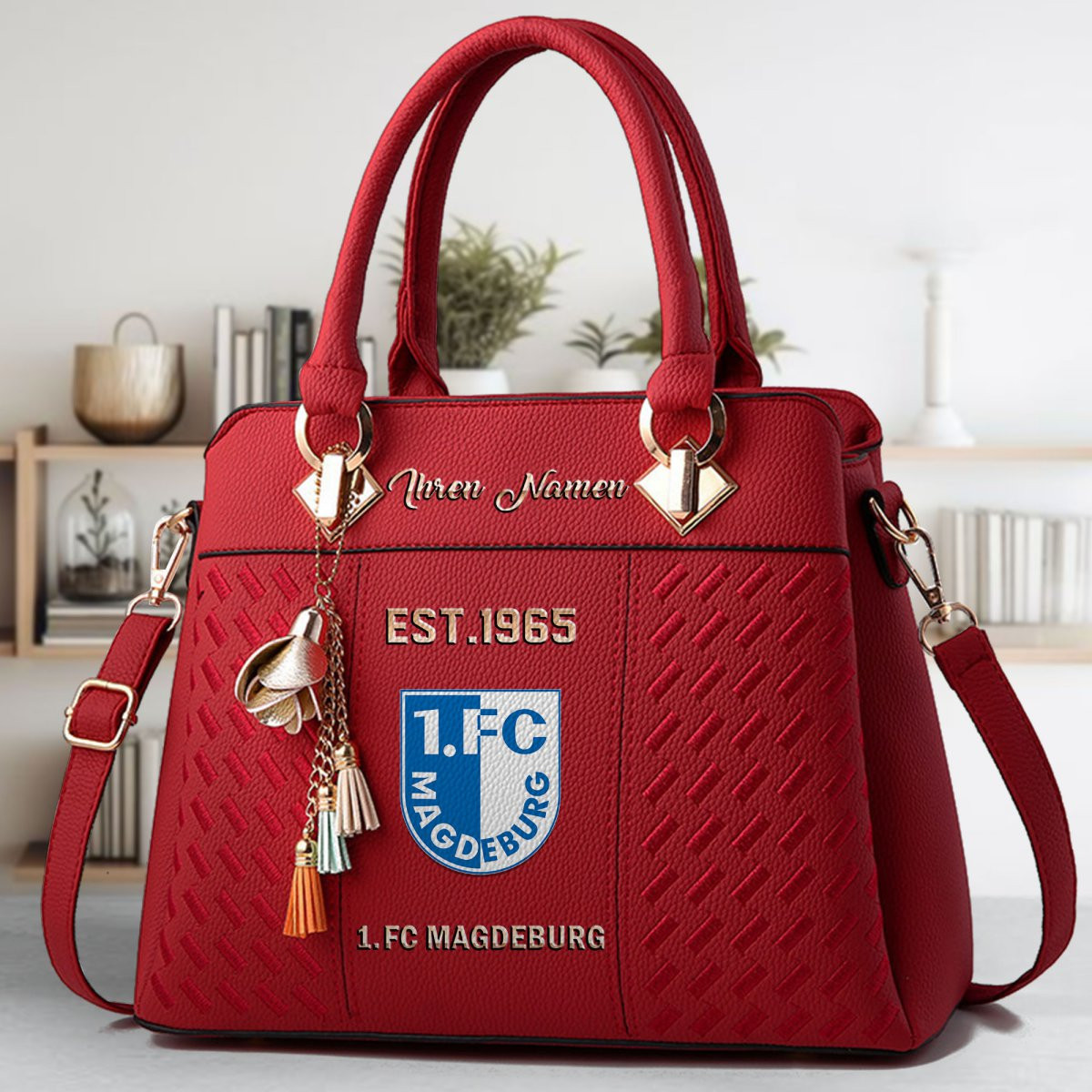 1. FC Magdeburg Crossbody Zip Handbag With Tassel Custom Name For Women - Image 3