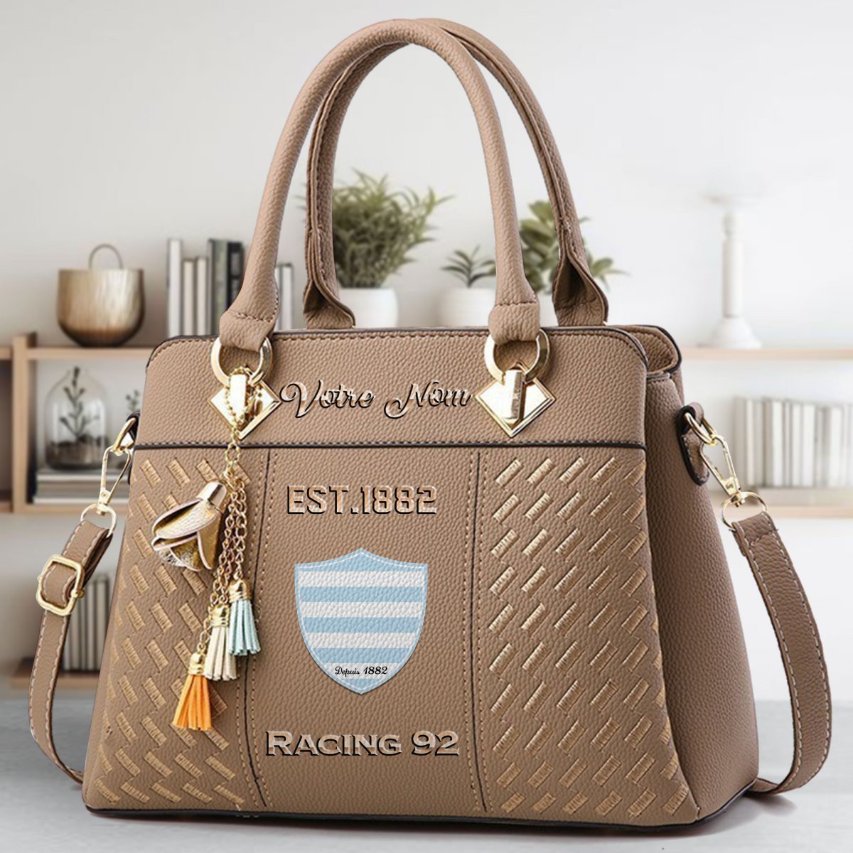 Racing 92 Crossbody Zip Handbag With Tassel Custom Name For Women - Image 5