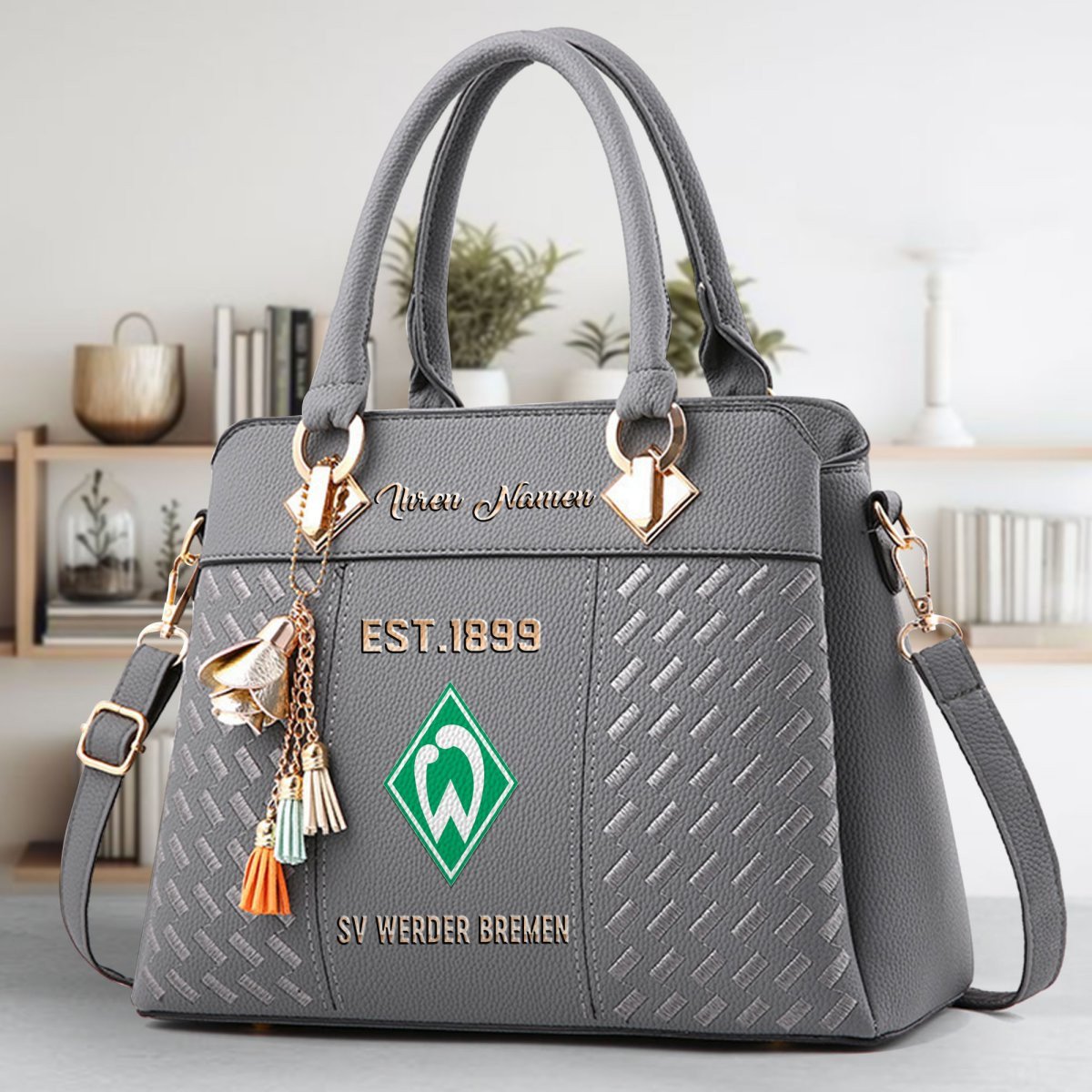 Werder Bremen Crossbody Zip Handbag With Tassel Custom Name For Women - Image 5