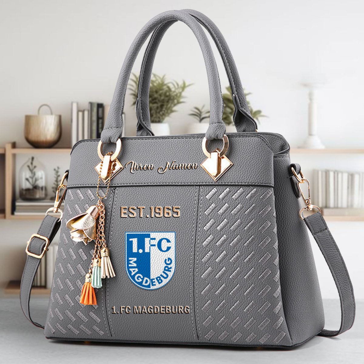 1. FC Magdeburg Crossbody Zip Handbag With Tassel Custom Name For Women - Image 5