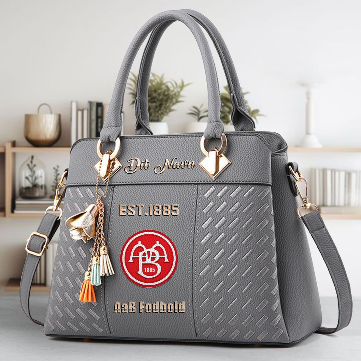 AaB Fodbold Crossbody Zip Handbag With Tassel Custom Name For Women - Image 5