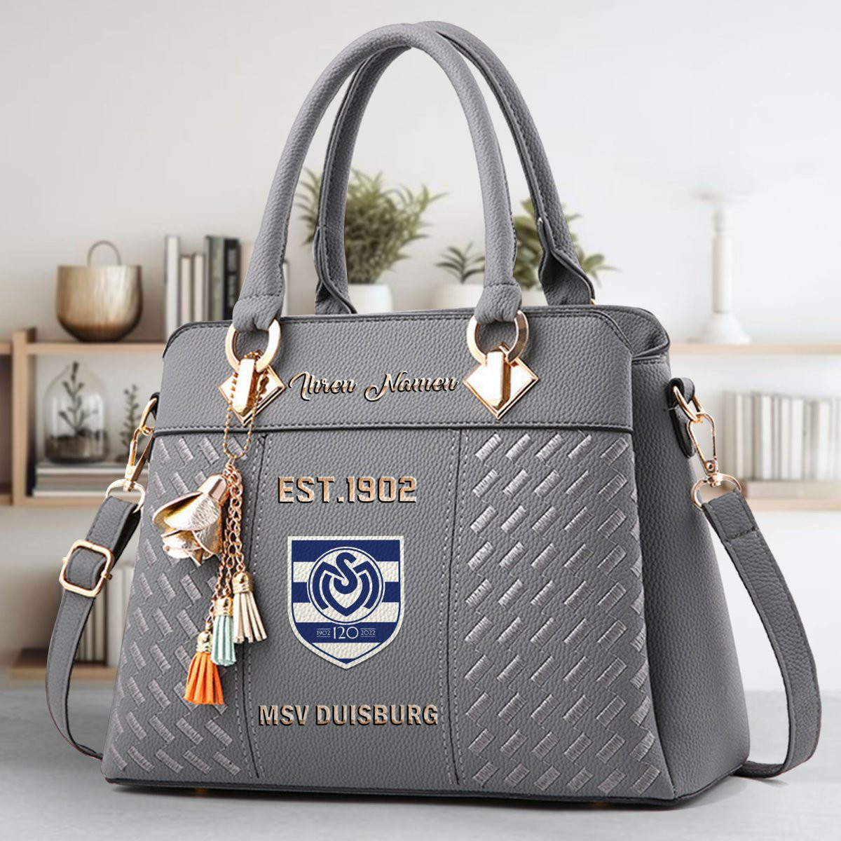 MSV Duisburg Crossbody Zip Handbag With Tassel Custom Name For Women - Image 5
