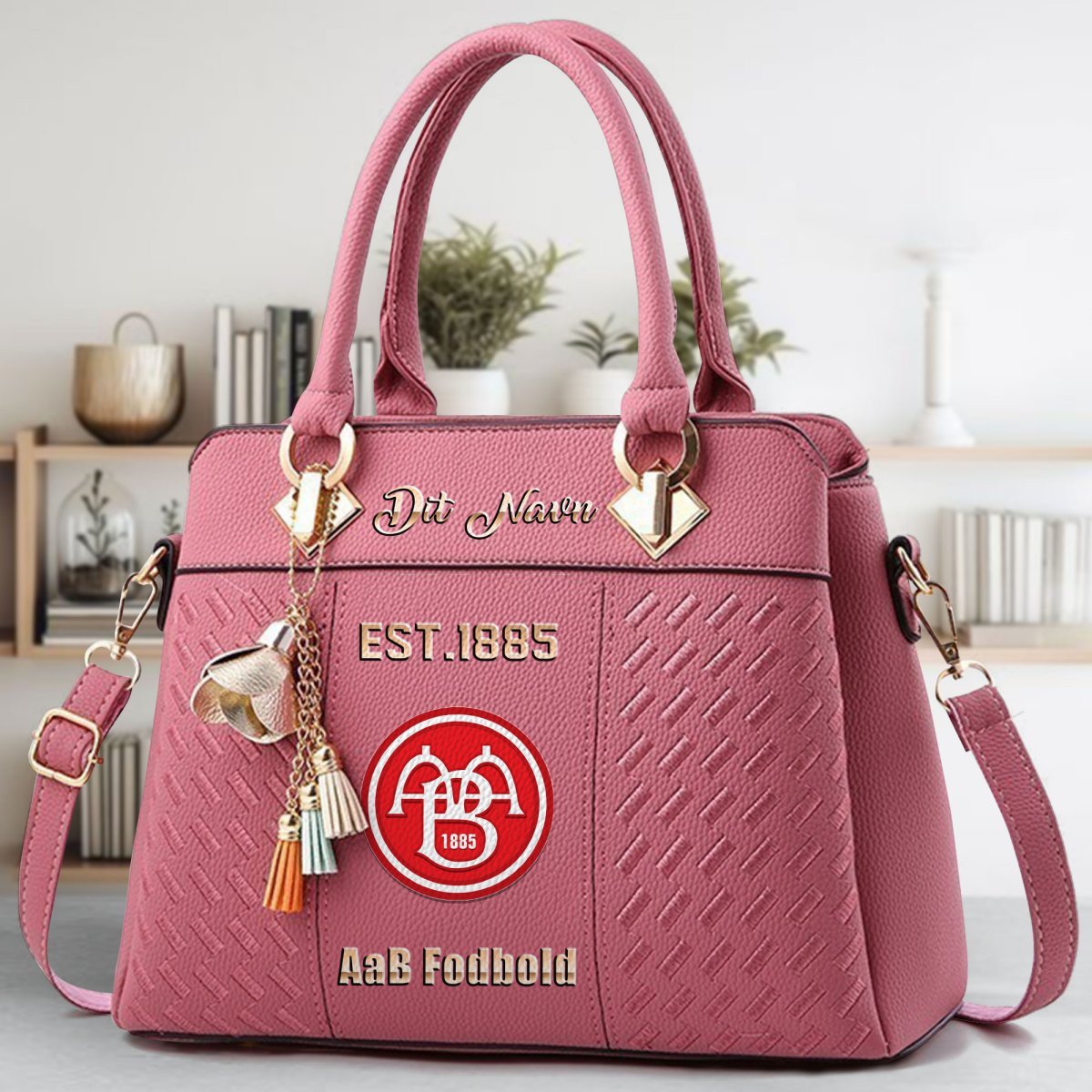 AaB Fodbold Crossbody Zip Handbag With Tassel Custom Name For Women - Image 6