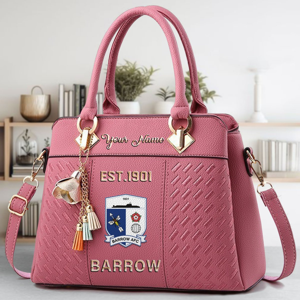 Barrow AFC Crossbody Zip Handbag With Tassel Custom Name For Women - Image 6