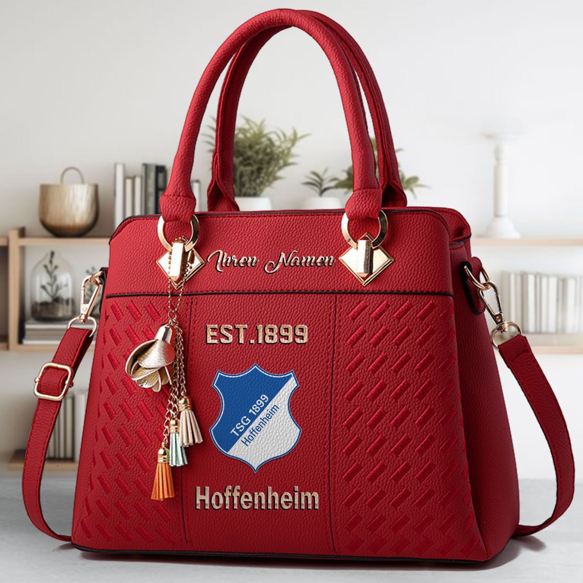 TSG Hoffenheim Crossbody Zip Handbag With Tassel Custom Name For Women - Image 3