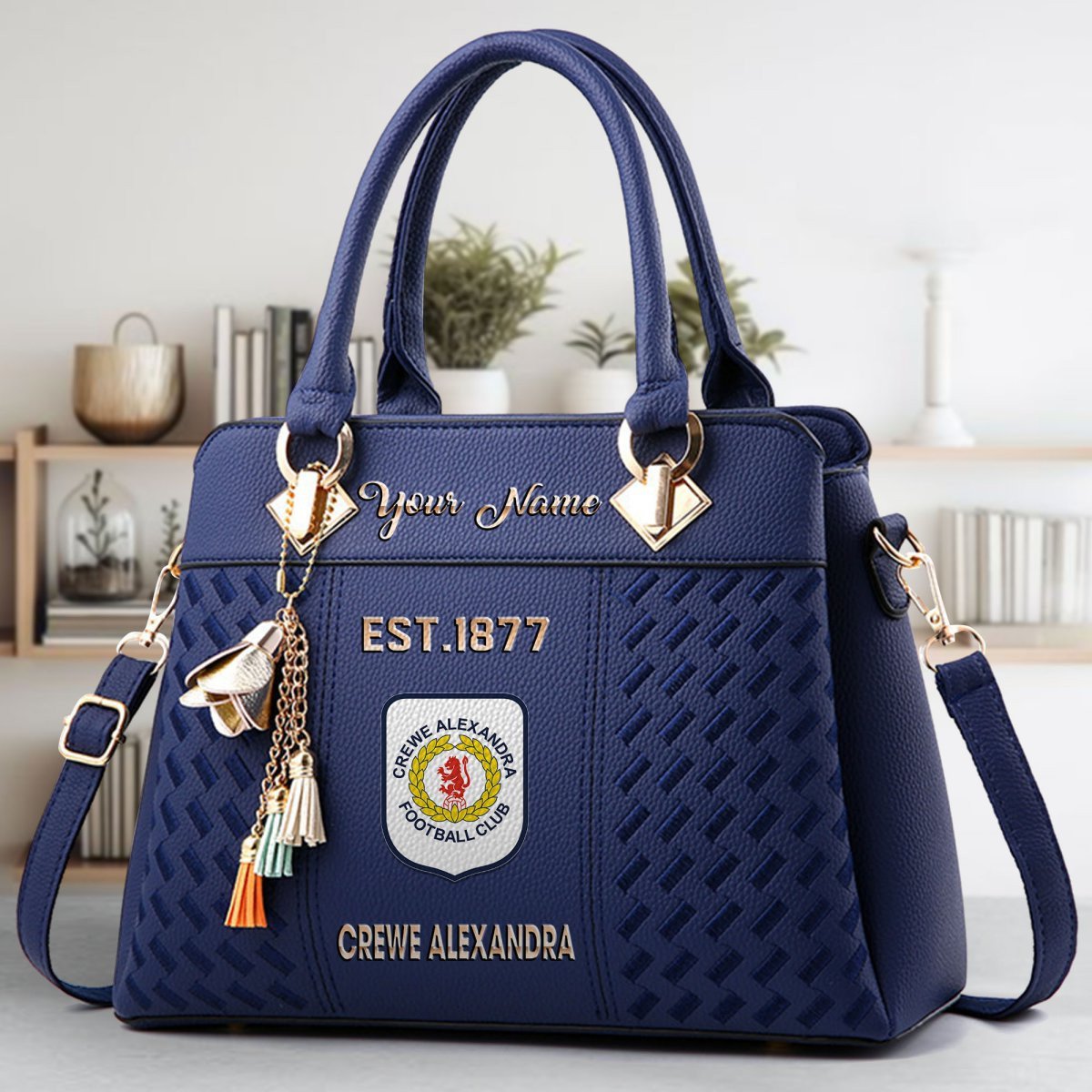 Crewe Alexandra Crossbody Zip Handbag With Tassel Custom Name For Women - Image 3