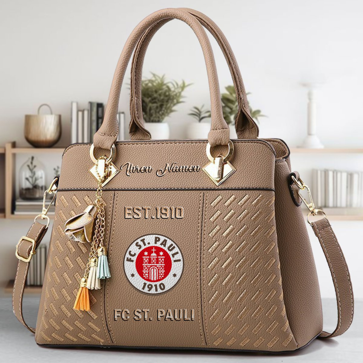 FC St. Pauli Crossbody Zip Handbag With Tassel Custom Name For Women - Image 4