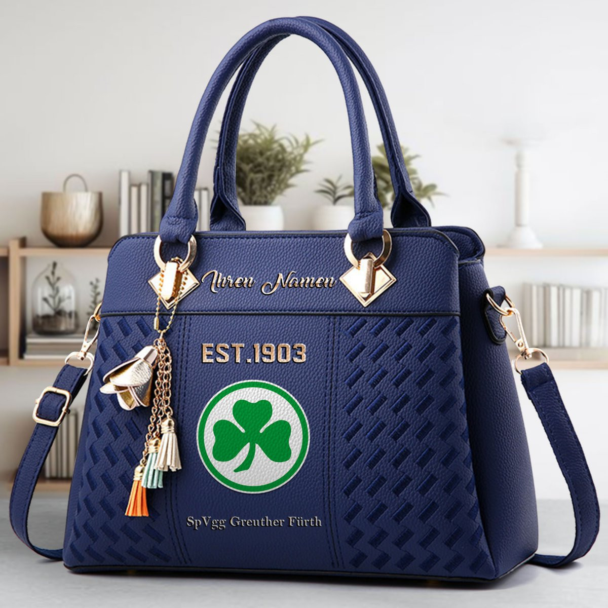 SpVgg Greuther Furth Crossbody Zip Handbag With Tassel Custom Name For Women - Image 4