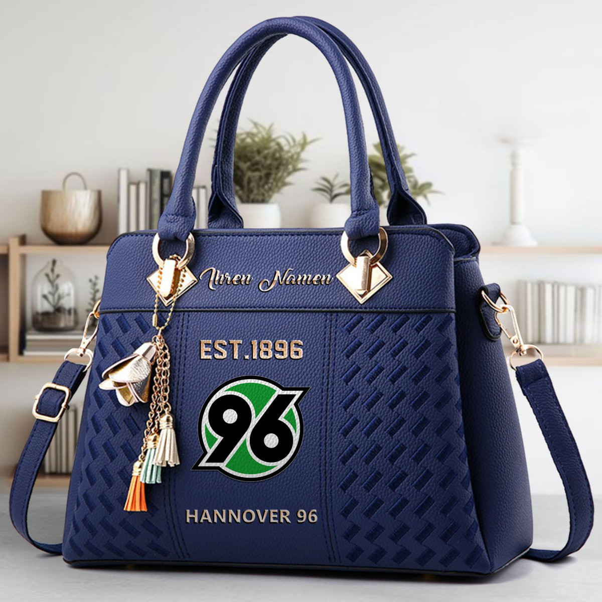 Hannover 96 Crossbody Zip Handbag With Tassel Custom Name For Women - Image 4