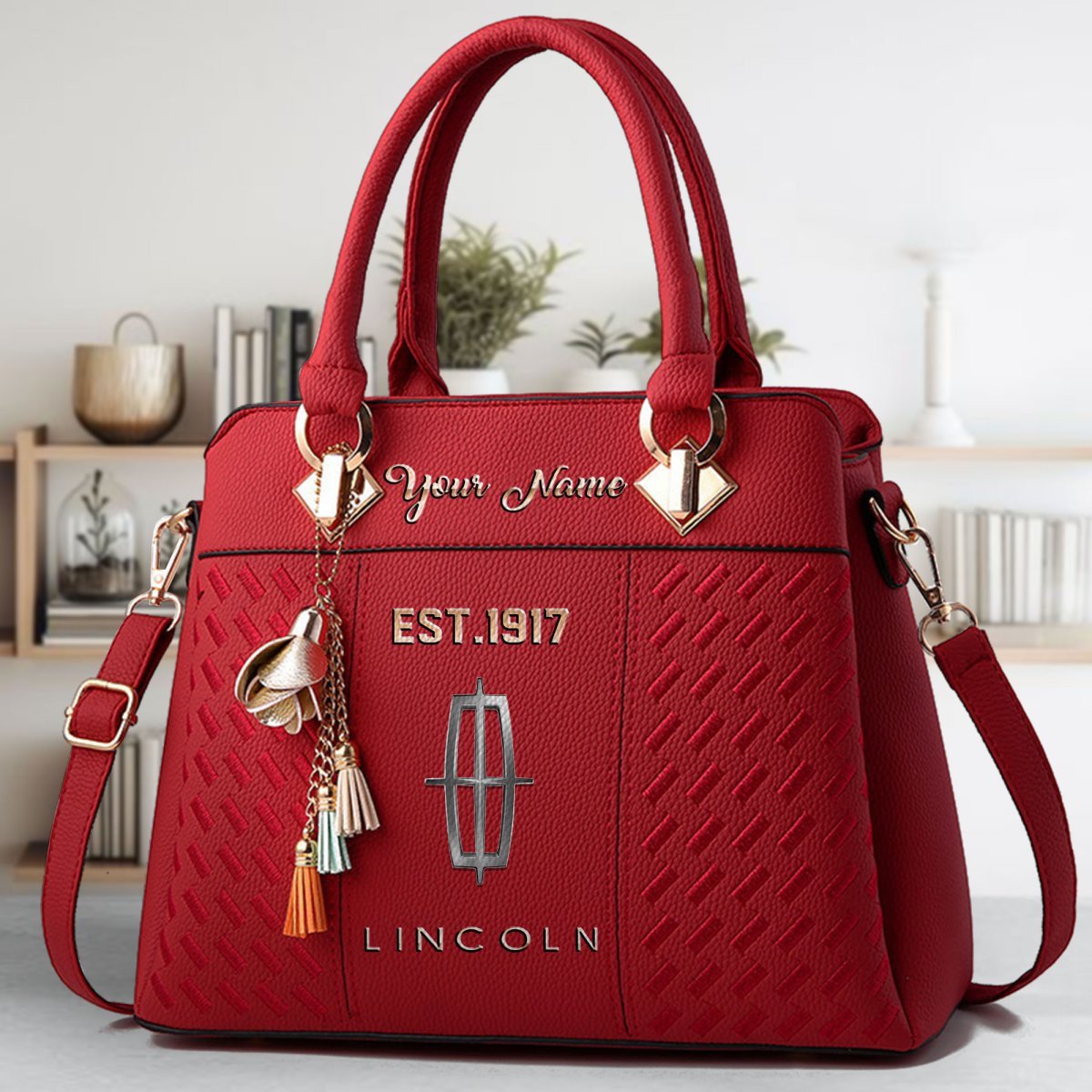 Lincoln Crossbody Zip Handbag With Tassel Custom Name For Women - Image 2