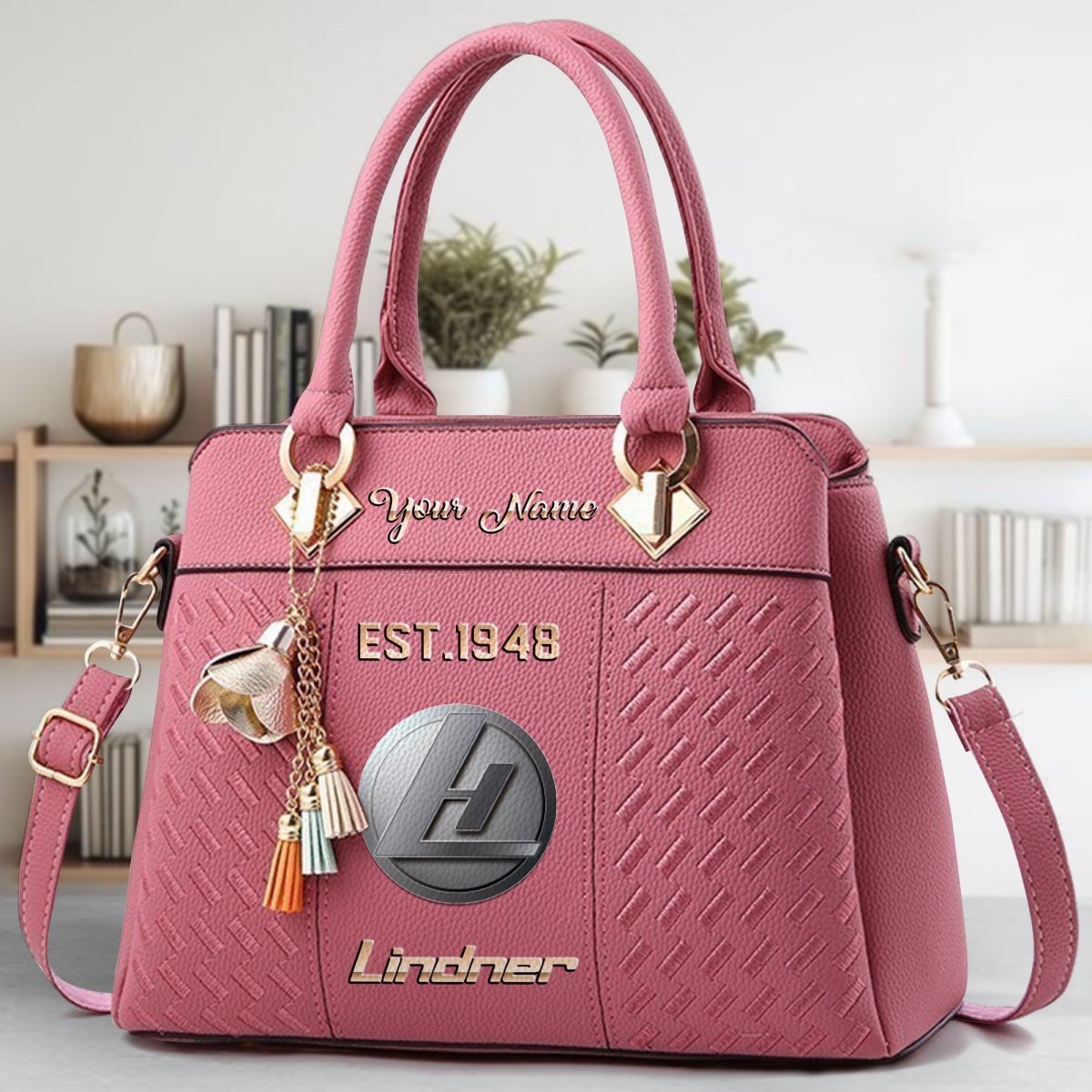 Lindner Crossbody Zip Handbag With Tassel Custom Name For Women - Image 6