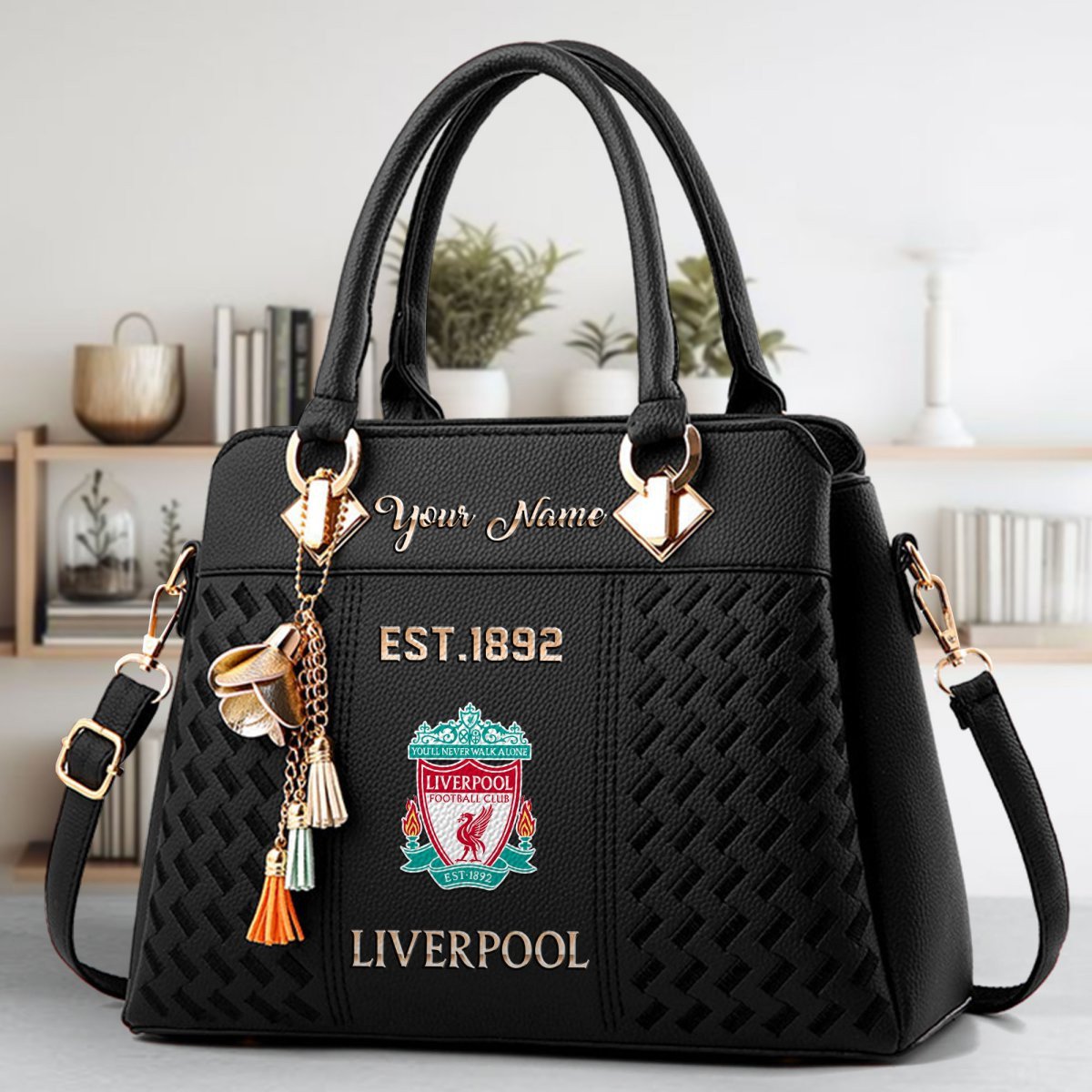 Liverpool Crossbody Zip Handbag With Tassel Custom Name For Women - Image 2