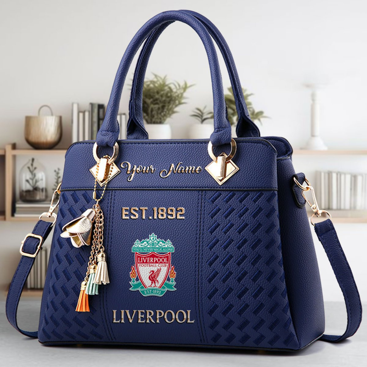 Liverpool Crossbody Zip Handbag With Tassel Custom Name For Women - Image 3