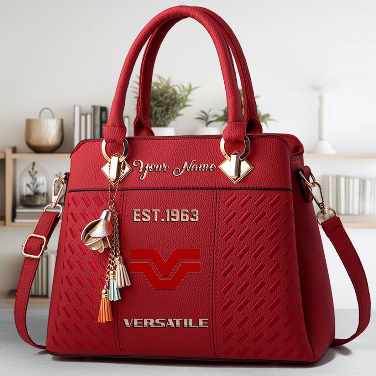 Versatile Crossbody Zip Handbag With Tassel Custom Name For Women - Image 3
