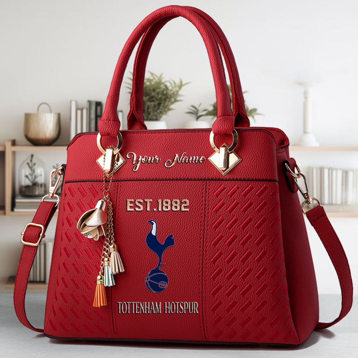 Tottenham Hotspur Crossbody Zip Handbag With Tassel Custom Name For Women - Image 3
