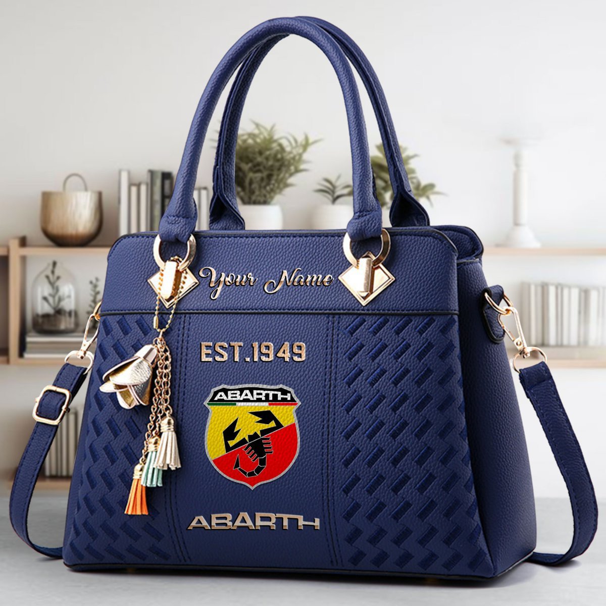Abarth Crossbody Zip Handbag With Tassel Custom Name For Women - Image 3