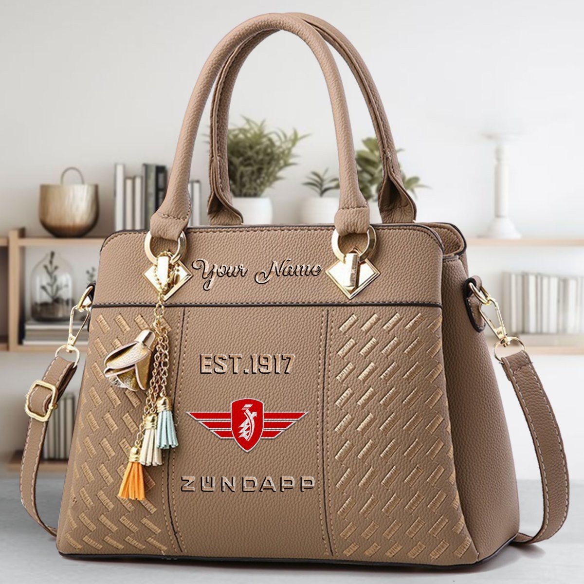 Zundapp Crossbody Zip Handbag With Tassel Custom Name For Women - Image 4