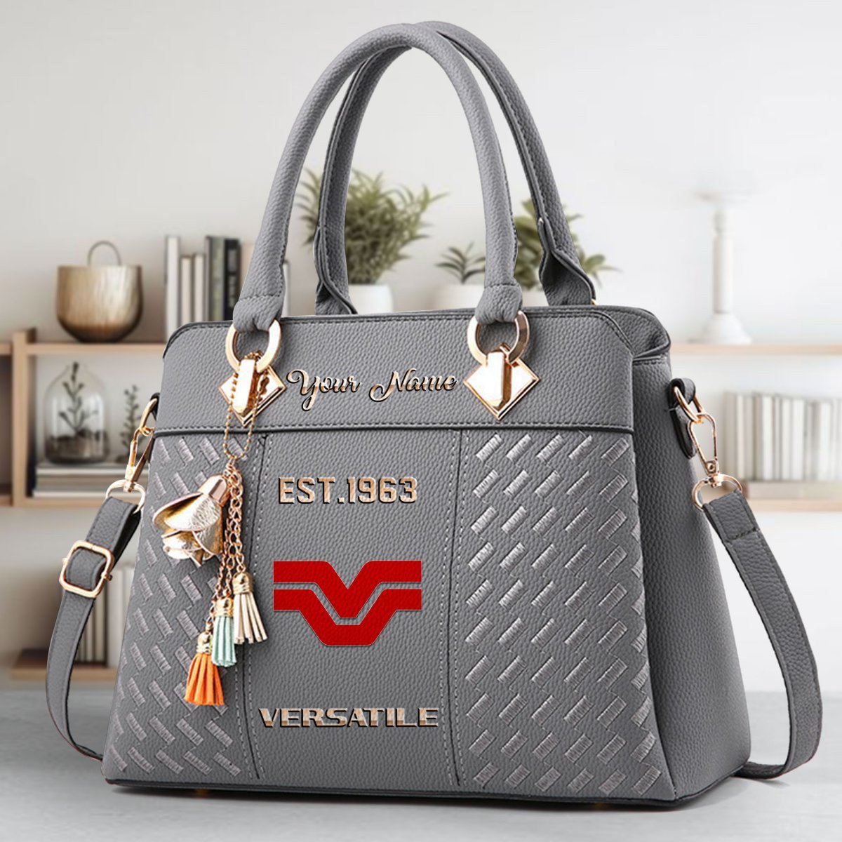 Versatile Crossbody Zip Handbag With Tassel Custom Name For Women - Image 5