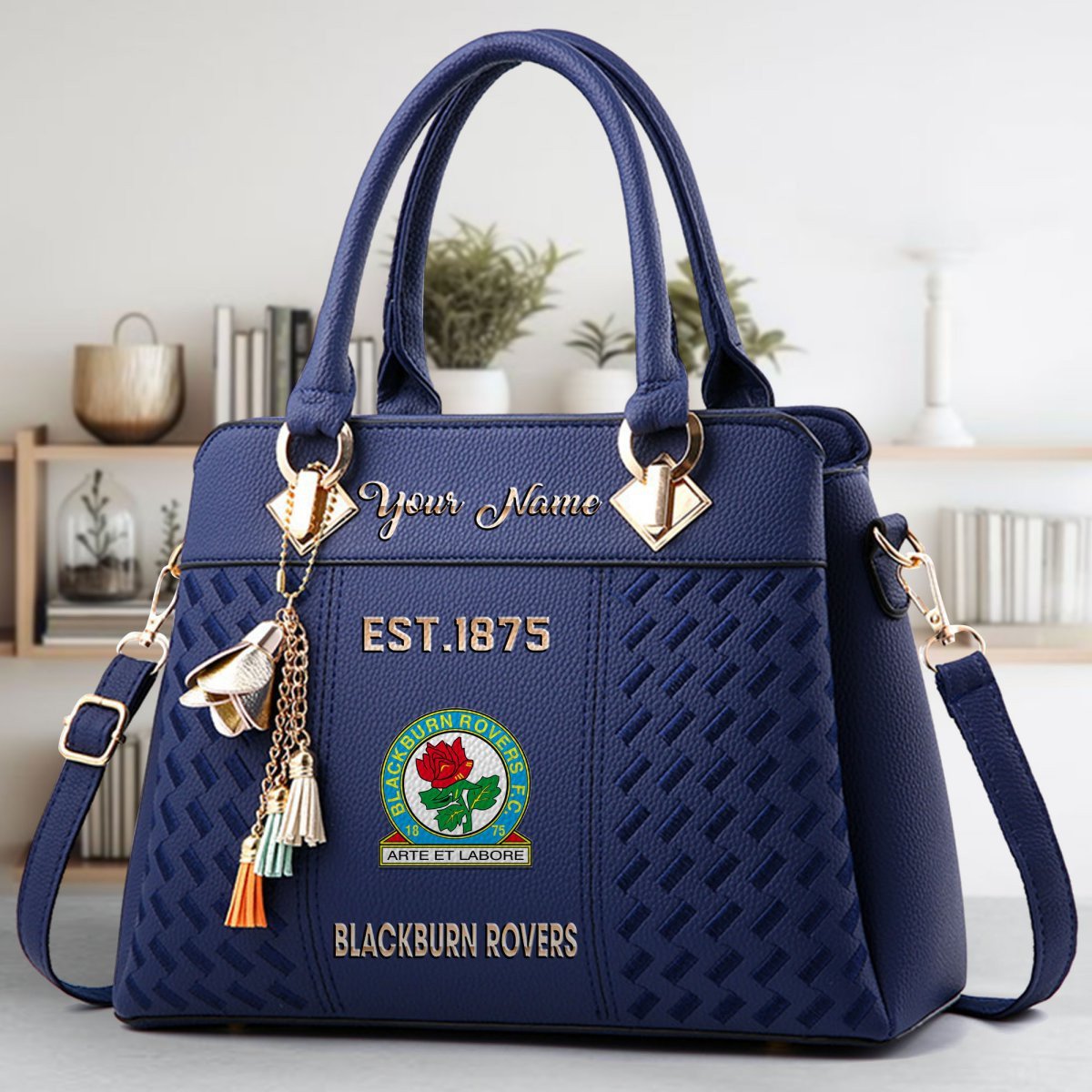Blackburn Rovers Crossbody Zip Handbag With Tassel Custom Name For Women - Image 3