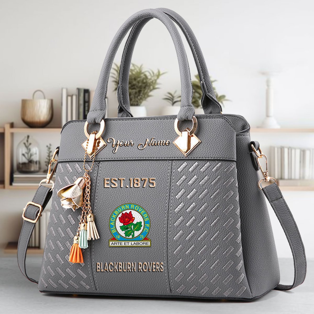 Blackburn Rovers Crossbody Zip Handbag With Tassel Custom Name For Women - Image 5