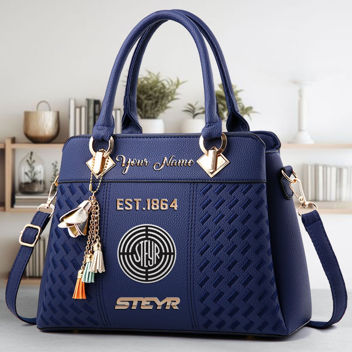 Steyr Crossbody Zip Handbag With Tassel Custom Name For Women - Image 4