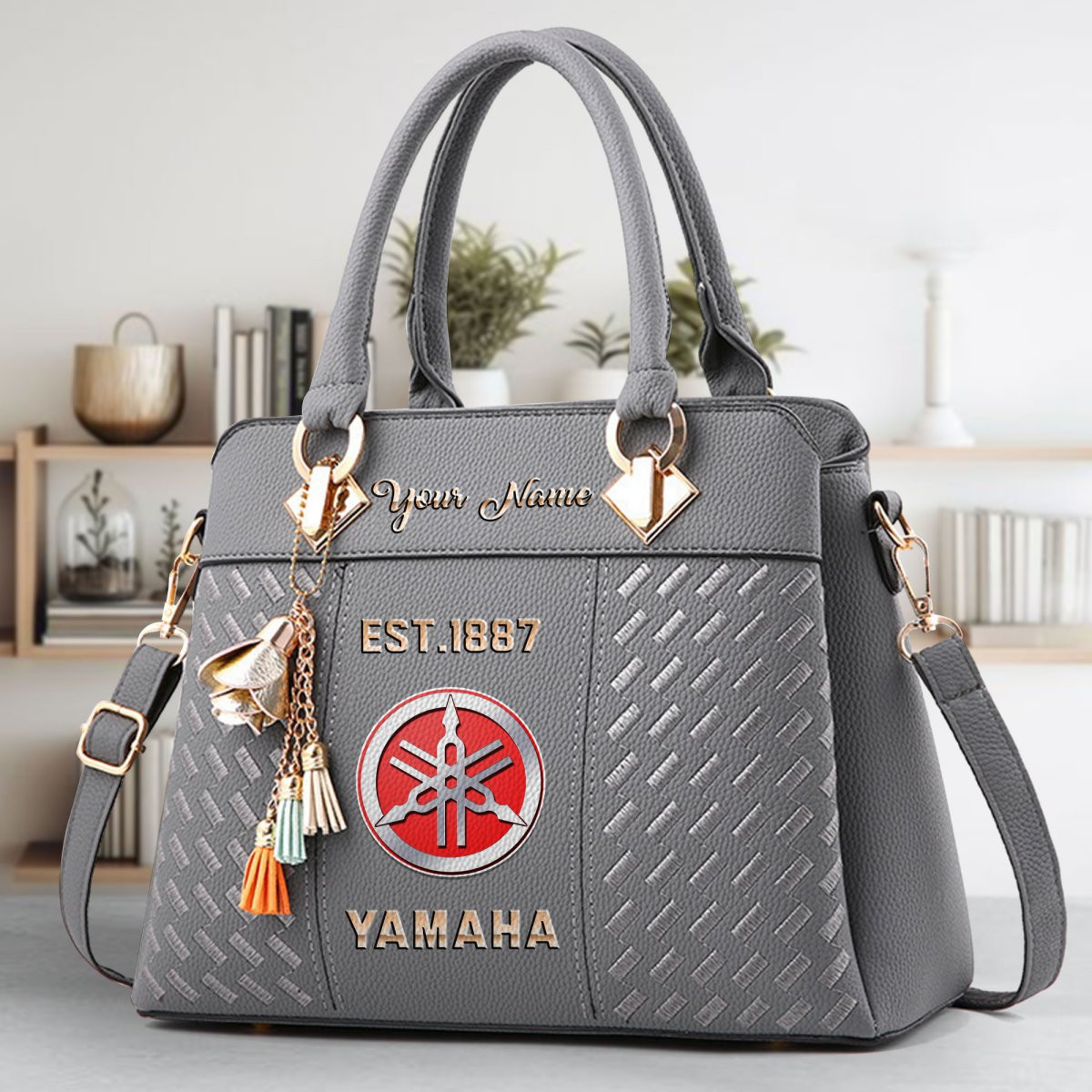 Yamaha Crossbody Zip Handbag With Tassel Custom Name For Women - Image 5