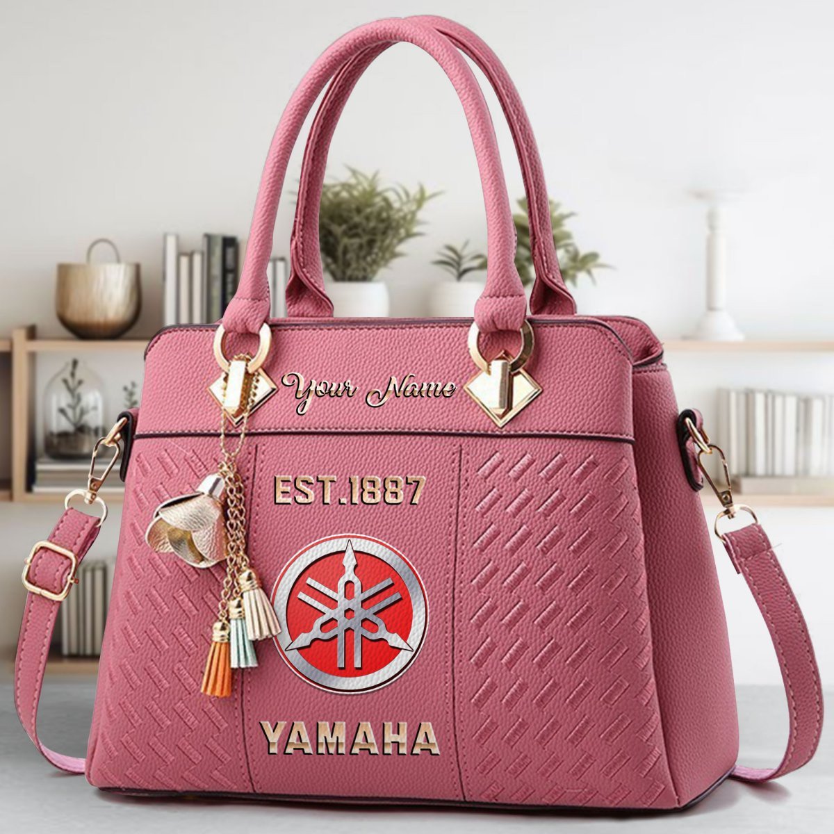 Yamaha Crossbody Zip Handbag With Tassel Custom Name For Women - Image 6