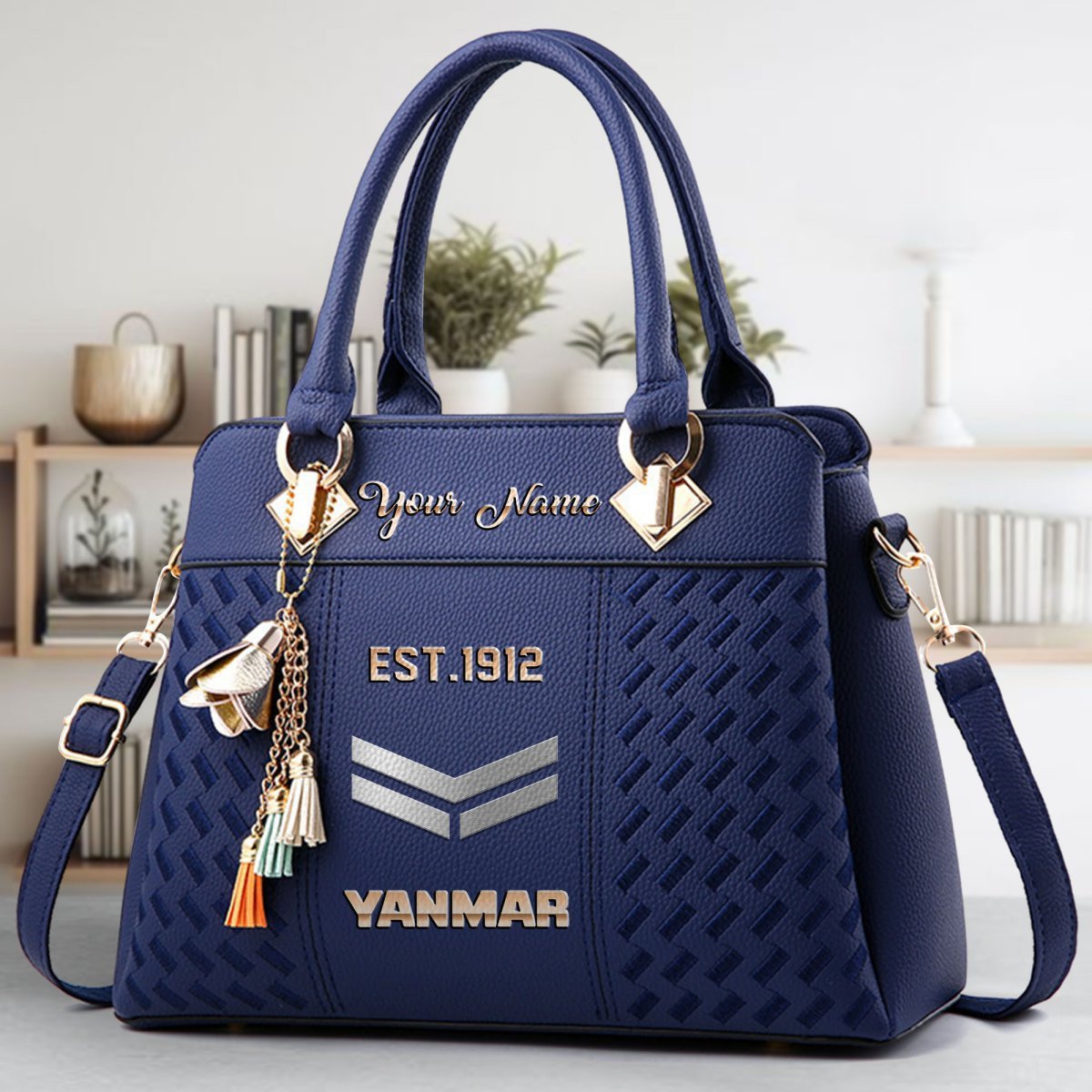 Yanmar Crossbody Zip Handbag With Tassel Custom Name For Women - Image 3