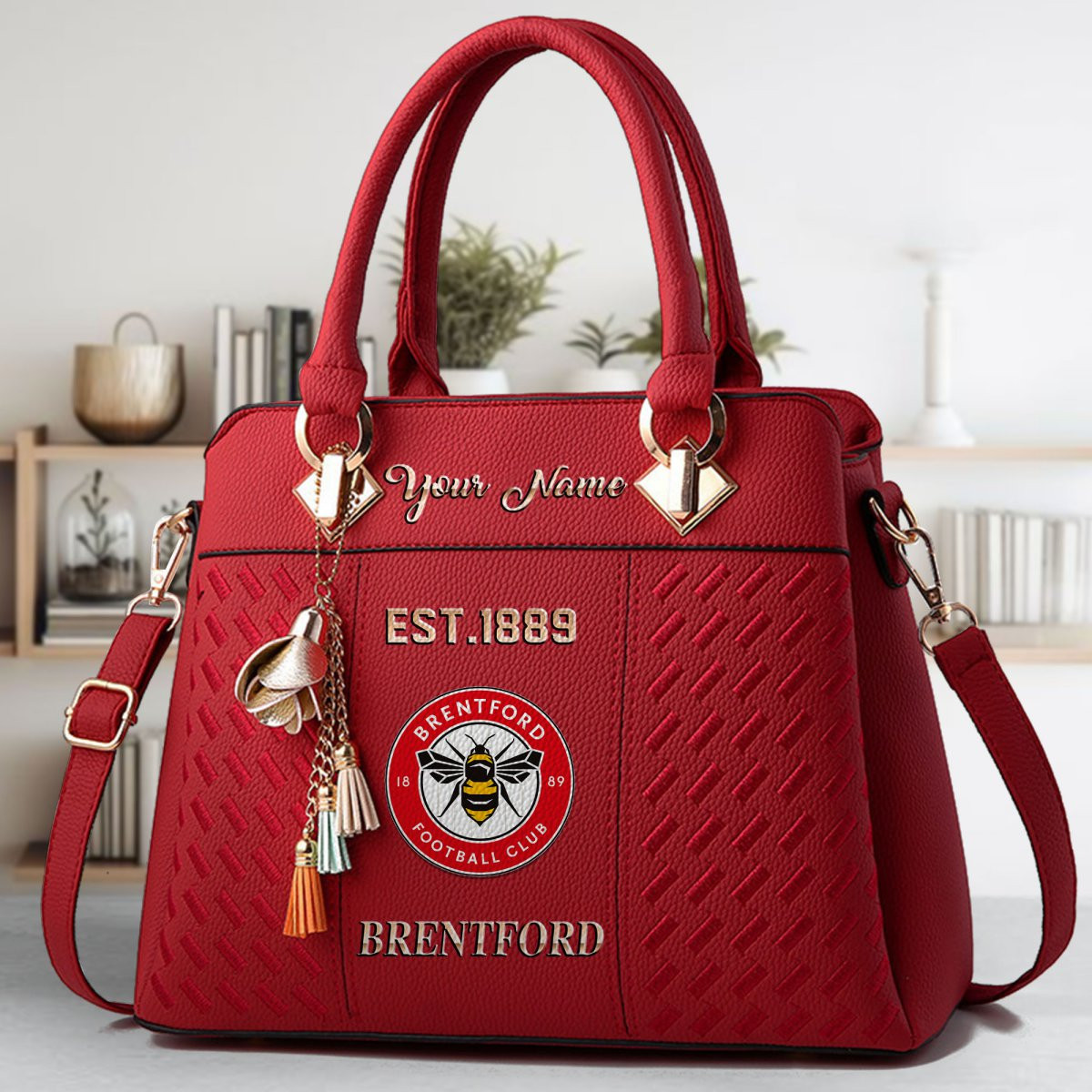 Brentford Crossbody Zip Handbag With Tassel Custom Name For Women - Image 3