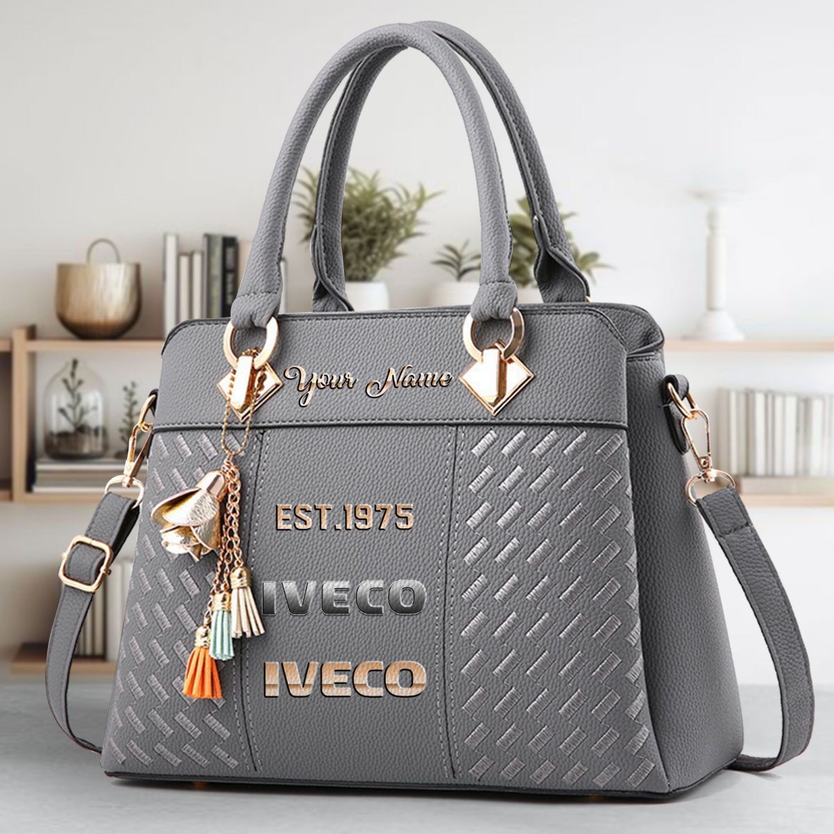 Iveco Crossbody Zip Handbag With Tassel Custom Name For Women - Image 5