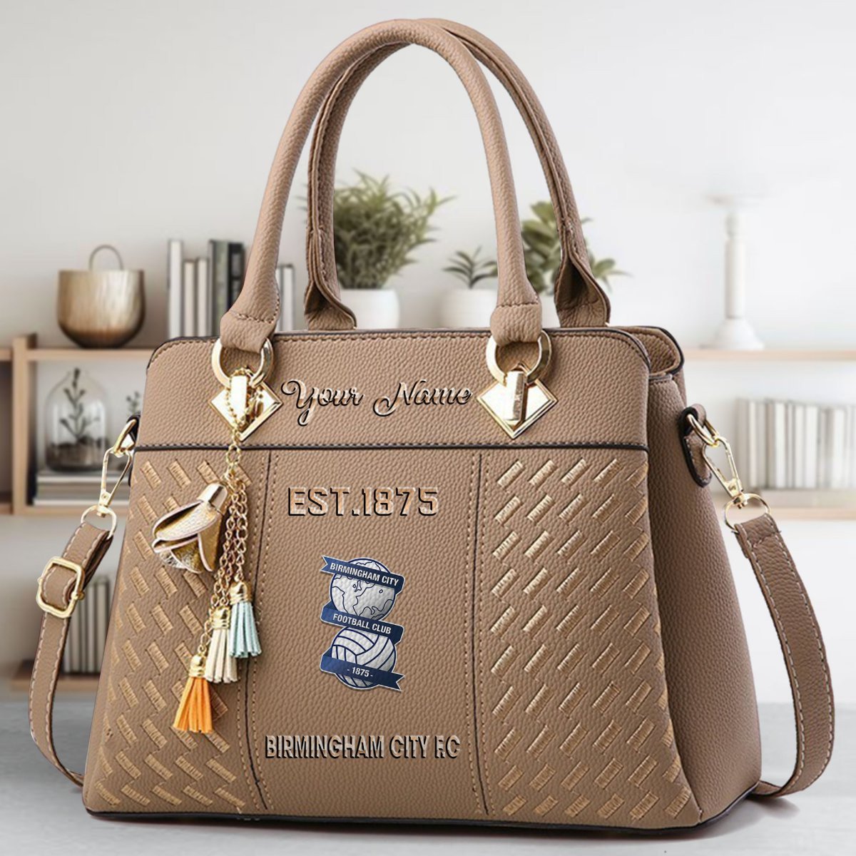 Birmingham City Crossbody Zip Handbag With Tassel Custom Name For Women - Image 4