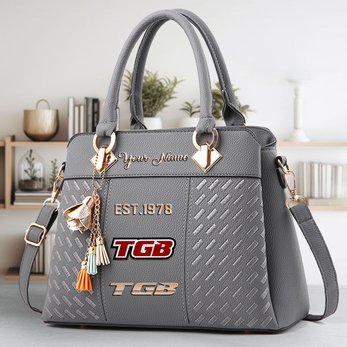 TGB Motorcyles Crossbody Zip Handbag With Tassel Custom Name For Women - Image 5