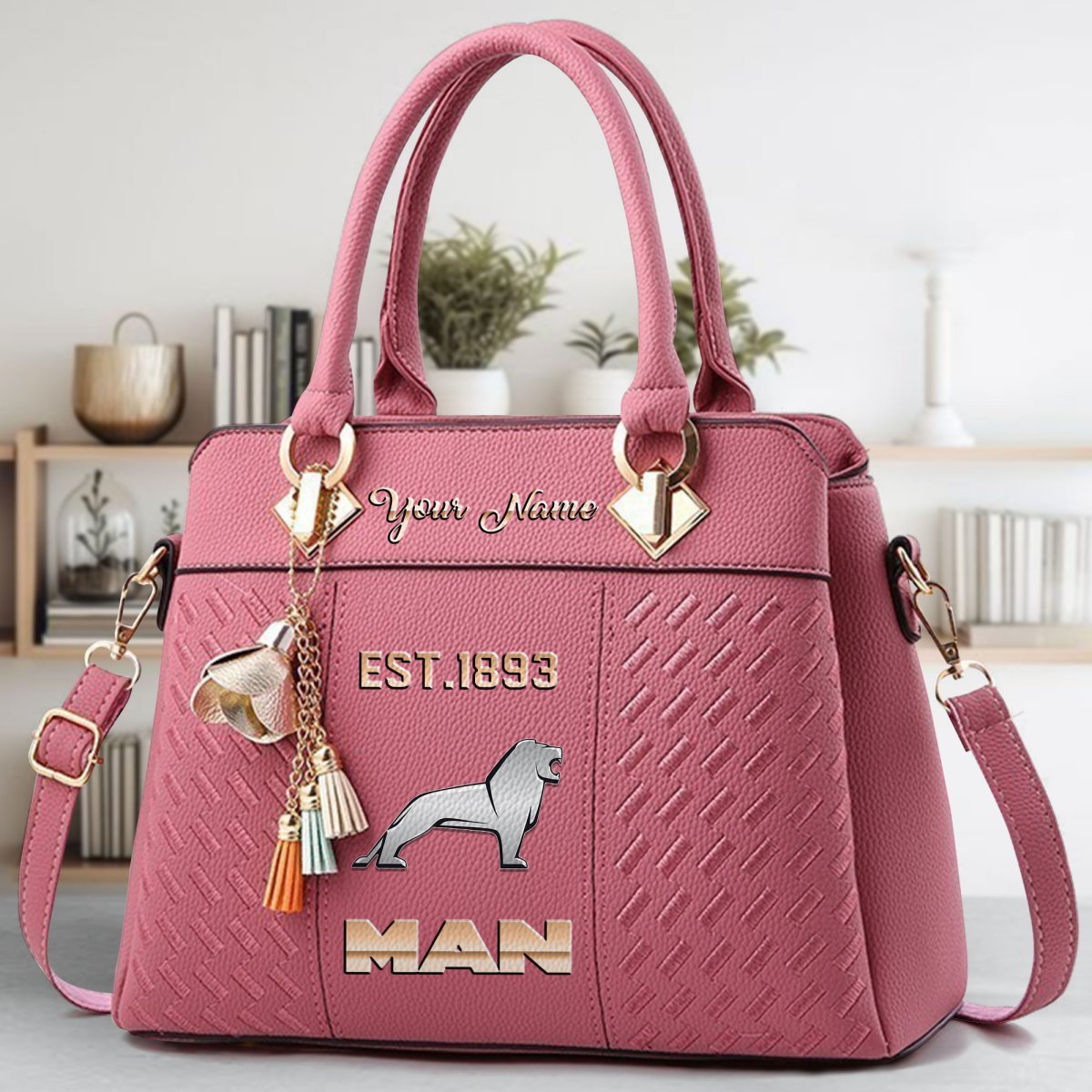 MAN Truck Crossbody Zip Handbag With Tassel Custom Name For Women - Image 6