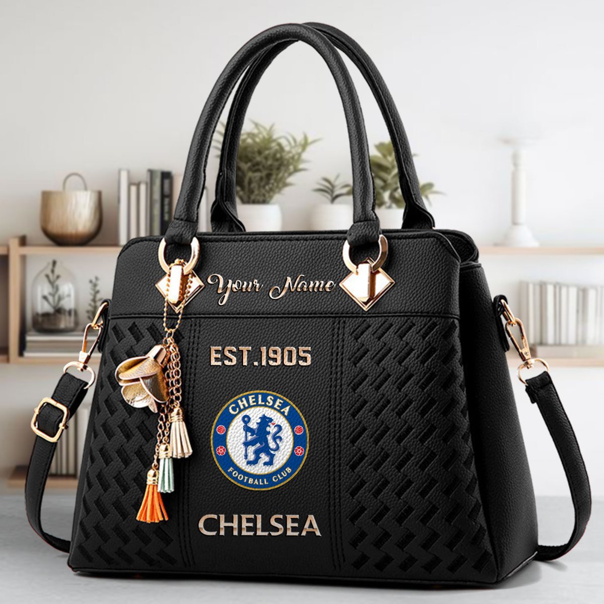 Chelsea Crossbody Zip Handbag With Tassel Custom Name For Women - Image 2