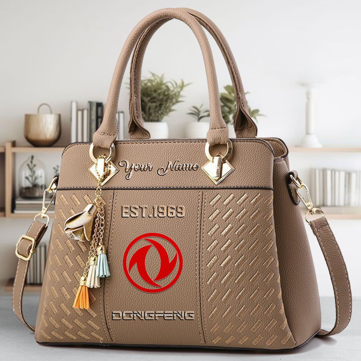Dongfeng Crossbody Zip Handbag With Tassel Custom Name For Women - Image 4