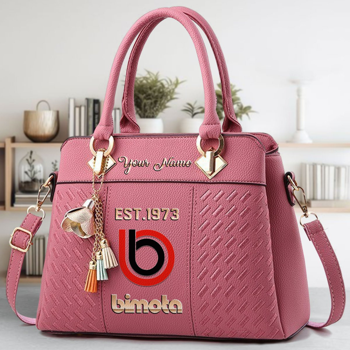 Bimota Motorcycles Crossbody Zip Handbag With Tassel Custom Name For Women - Image 6