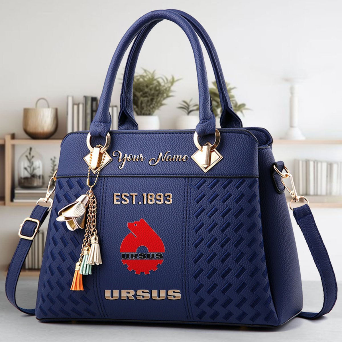 Ursus Crossbody Zip Handbag With Tassel Custom Name For Women - Image 3