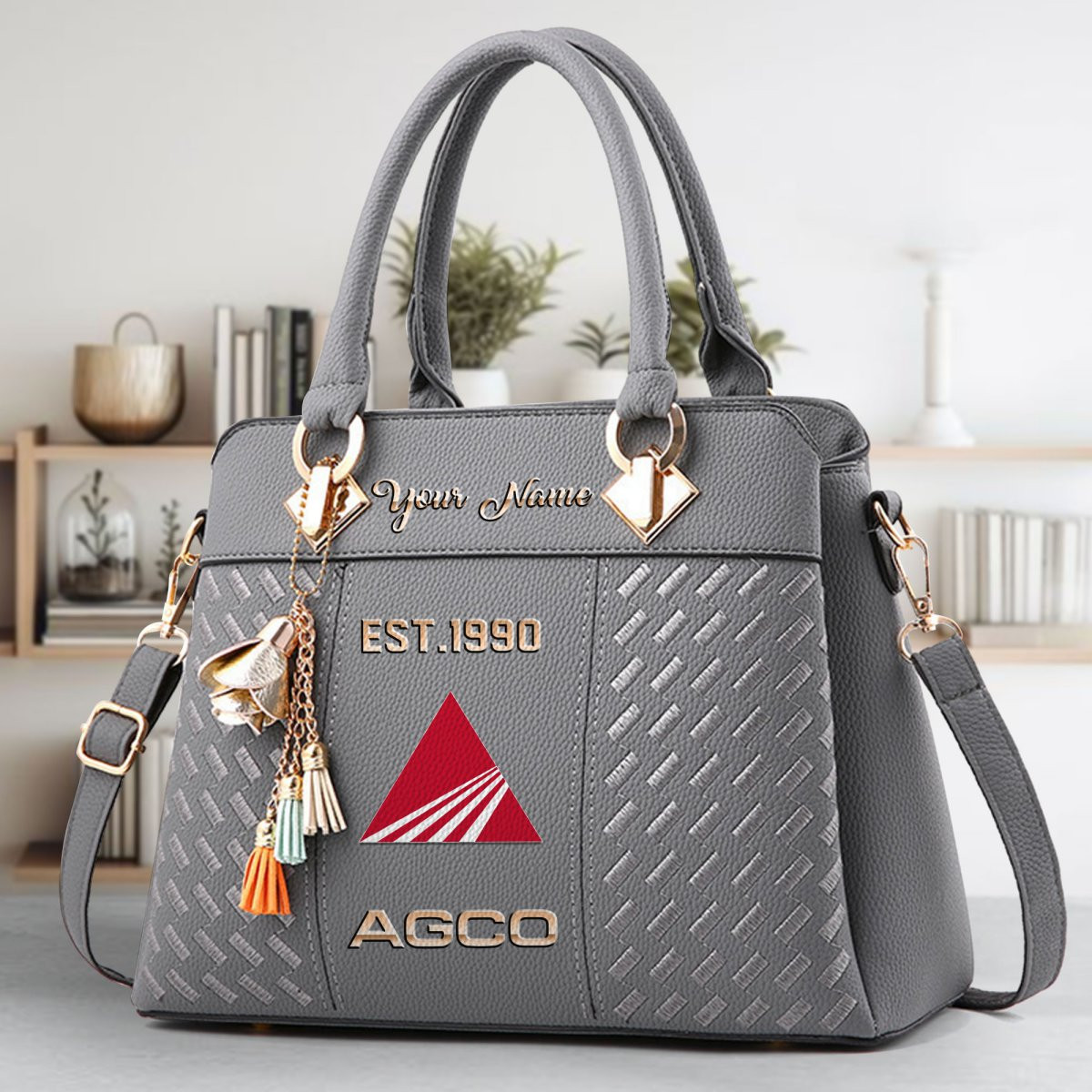 AGCO Allis Crossbody Zip Handbag With Tassel Custom Name For Women - Image 5