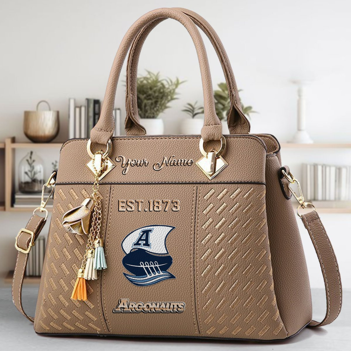 Toronto Argonauts Crossbody Zip Handbag With Tassel Custom Name For Women - Image 4