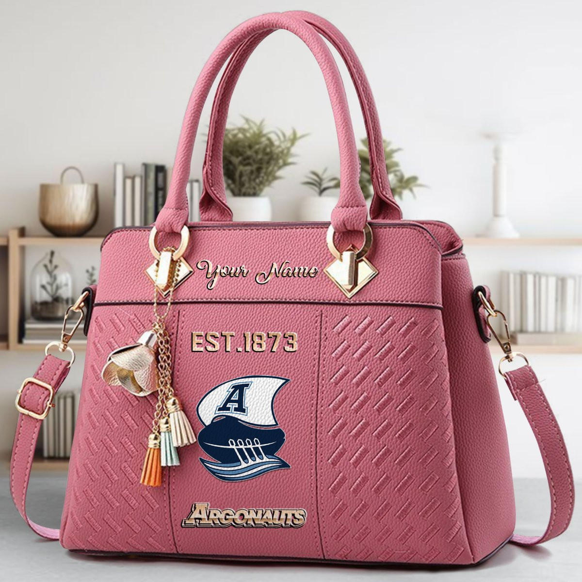 Toronto Argonauts Crossbody Zip Handbag With Tassel Custom Name For Women - Image 6