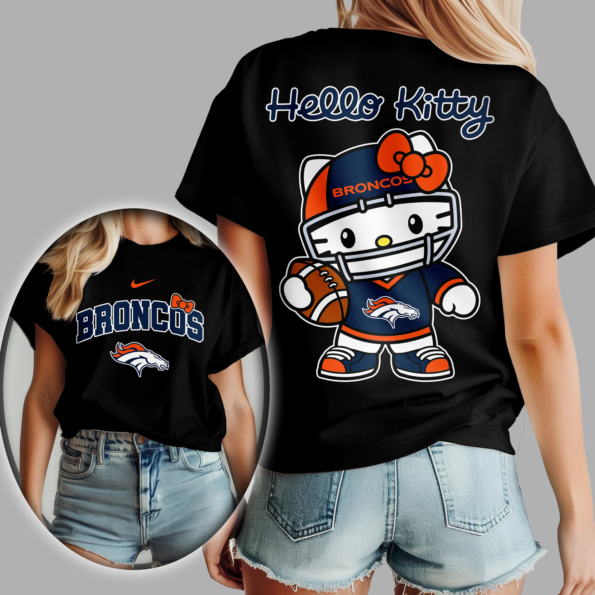 Denver Broncos Premium Hello Kitty Women'S Shirt - Image 2
