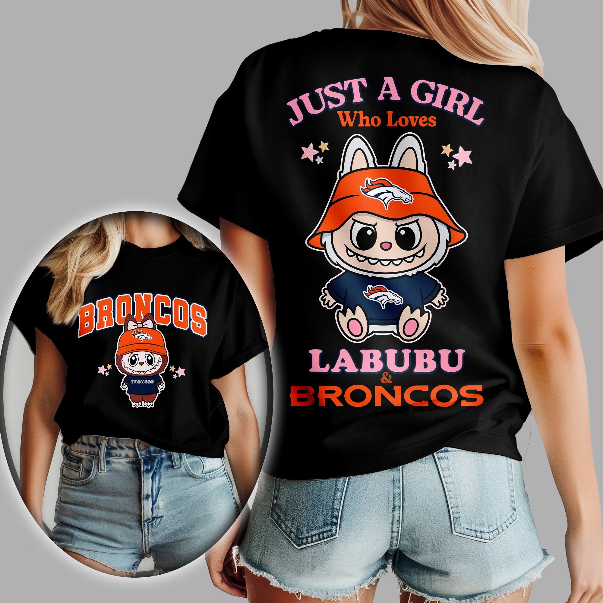Denver Broncos Premium Labubu Women'S Shirt - Image 2